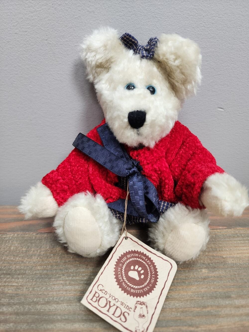 Boyds Bears Mae B Bearlove 7" Heart Sweater Red Plush Bear